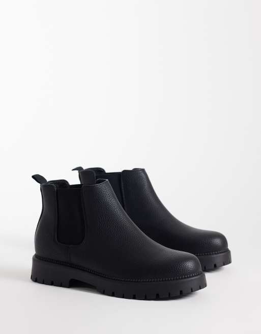 SEQWL Mexton chunky chelsea boots in black, 4 of 4