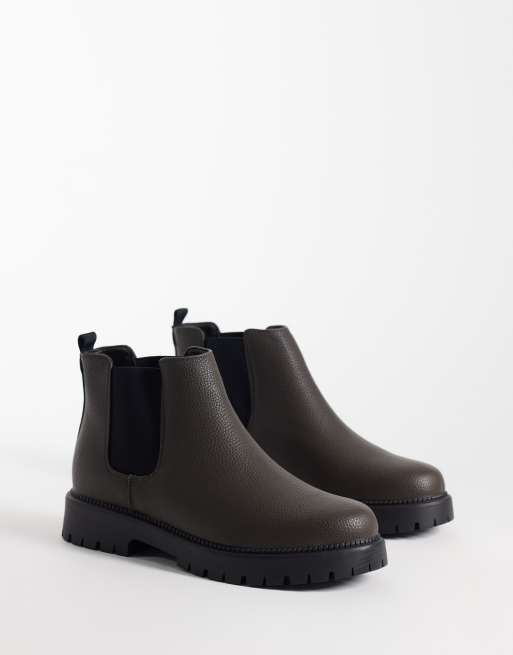 SEQWL Mexton chunky chelsea boots in brown, 3 of 4