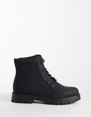 Seqwl Mexton Chunky Lace Up Boots In Black