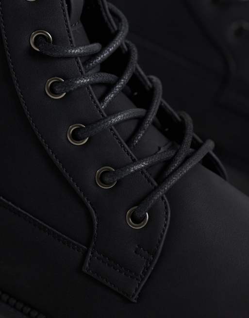 SEQWL Mexton chunky lace up boots in black, 3 of 4