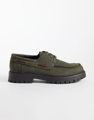 Seqwl Mexton Chunky Lace Up Shoes In Green