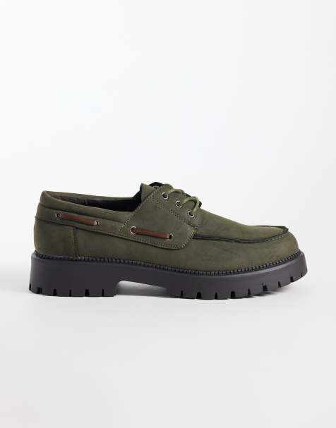 SEQWL Mexton chunky lace up shoes in green - view 1