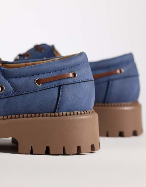 SEQWL – Mexton – Schnürschuhe in Blau mit dicker Sohle, 3 von 4