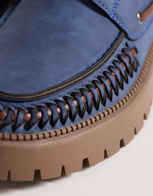 SEQWL – Mexton – Schnürschuhe in Blau mit dicker Sohle, 4 von 4