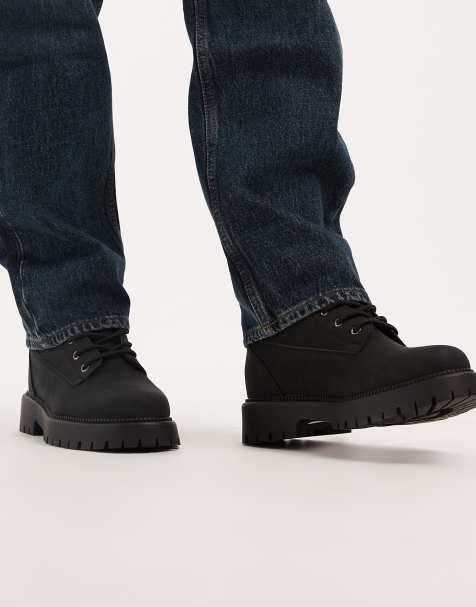 SEQWL - Mexton - Sorte chunky snørestøvler i imiteret ruskind - view 1