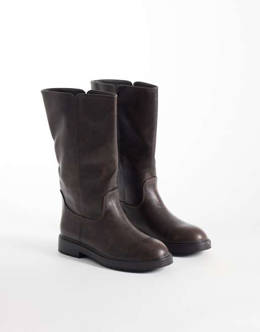 SEQWL Mickey pull on ankle boots in burnished brown, 4 of 4