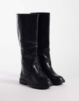Seqwl Mickey Pull On Knee Boots In Black
