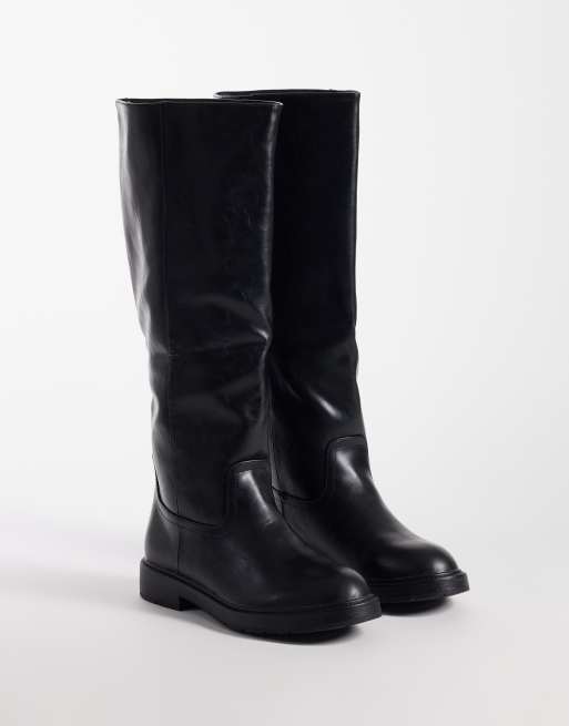 SEQWL Mickey pull on knee boots in black, 2 of 4