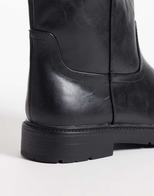 SEQWL Mickey pull on knee boots in black, 3 of 4