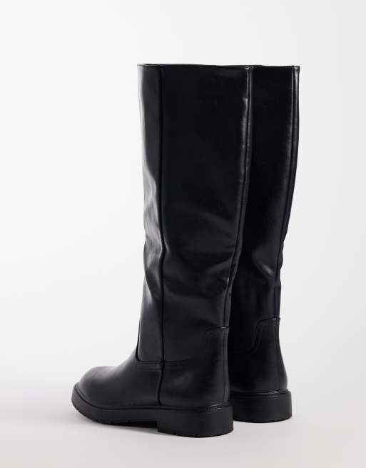 SEQWL Mickey pull on knee boots in black, 4 of 4