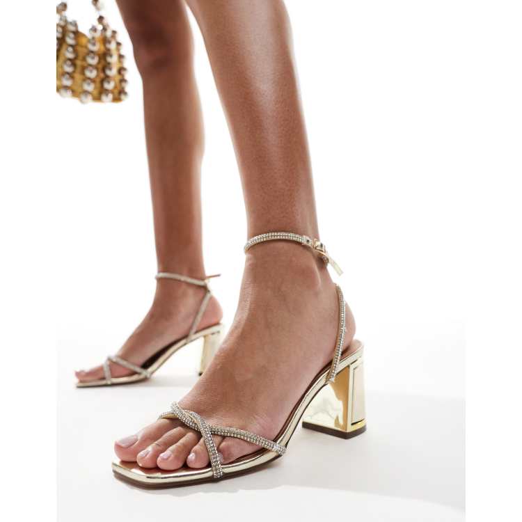 Gold block heels asos shop