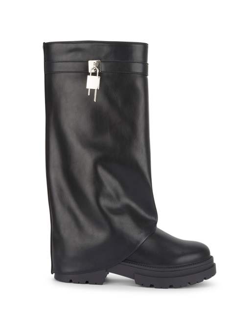 SEQWL Mid calf boots comfortable casual mesh lined slip on shoes in black, 3 of 5