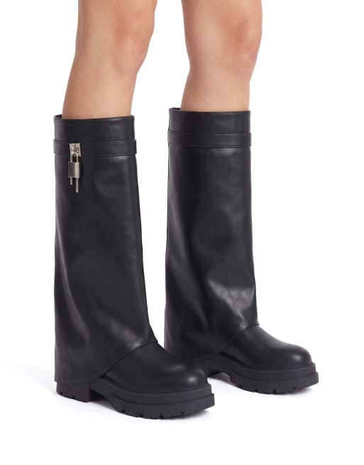 SEQWL Mid calf boots comfortable casual mesh lined slip on shoes in black, 4 of 5
