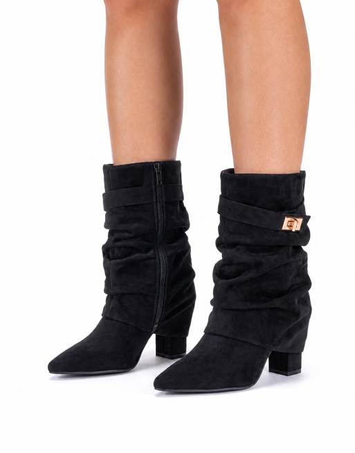 SEQWL Mid calf boots with zip fastening mesh lined casual shoes in black, 4 of 5