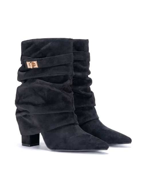 SEQWL Mid calf boots with zip fastening mesh lined casual shoes in black, 5 of 5