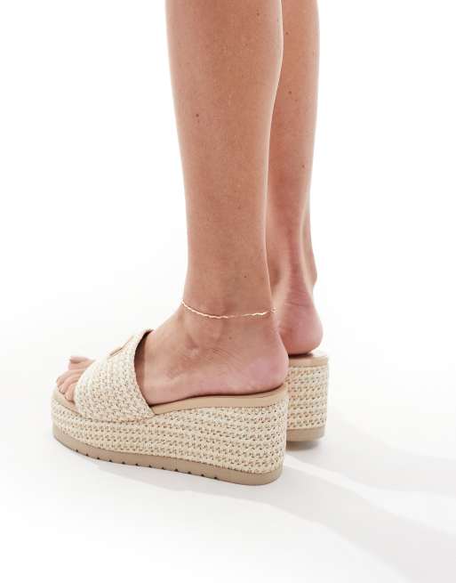 SEQWL Minelli wedge with strap in raffia natural, 3 of 4