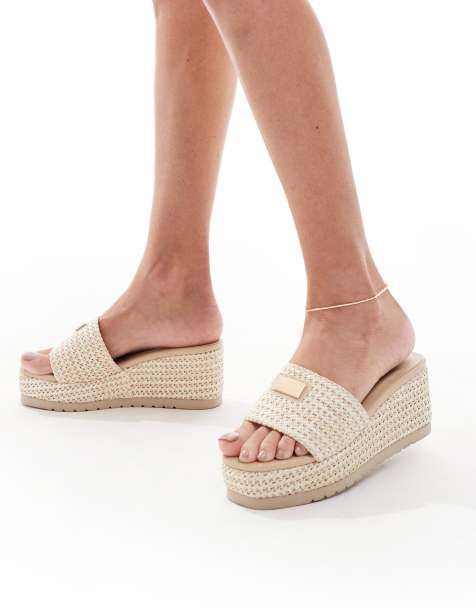 SEQWL Minelli wedges with strap in raffia natural - view 1