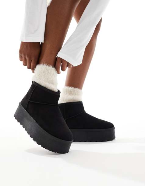 SEQWL mini flatform boots in black - view 1