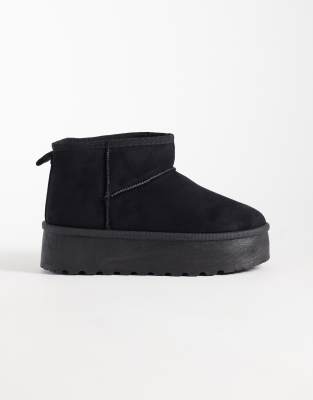 Seqwl Mini Flatform Boots In Black