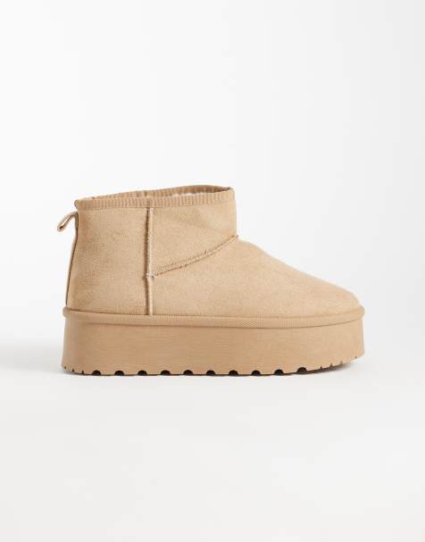 SEQWL mini flatform boots in sand - view 1