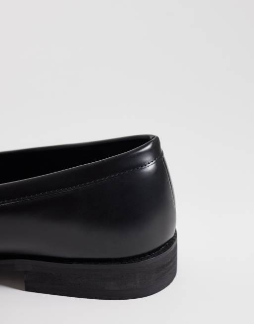 SEQWL - mocasines negros con adorno de silla de montar, 3 de 4