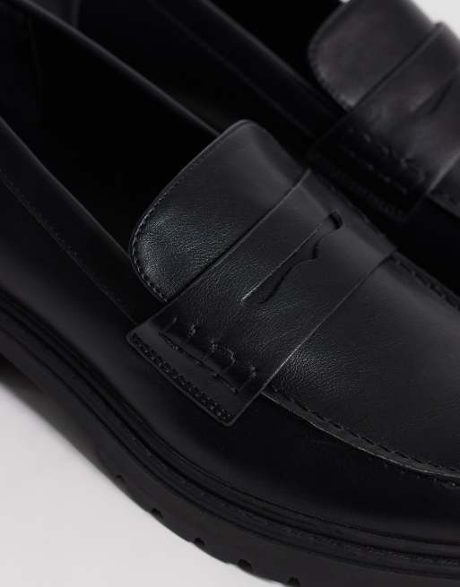 SEQWL - mocasines Sven de punta cuadrada en negro, 3 de 4