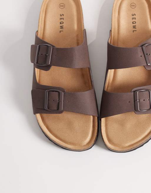 SEQWL Molsen sandals with buckles in brown, 2 of 4