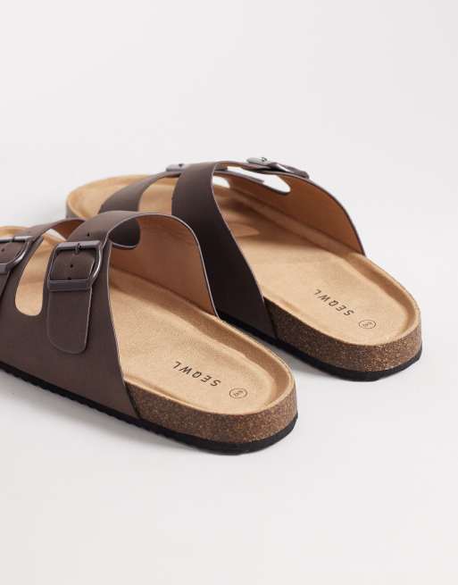 SEQWL Molsen sandals with buckles in brown, 3 of 4