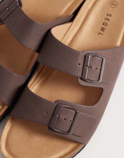SEQWL Molsen sandals with buckles in brown, 4 of 4