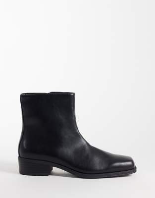 Seqwl Morty Square Toe Boots In Black