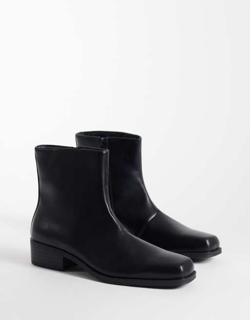 SEQWL Morty square toe boots in black, 2 of 4