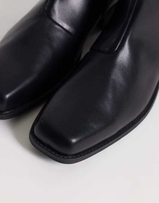 SEQWL Morty square toe boots in black, 3 of 4