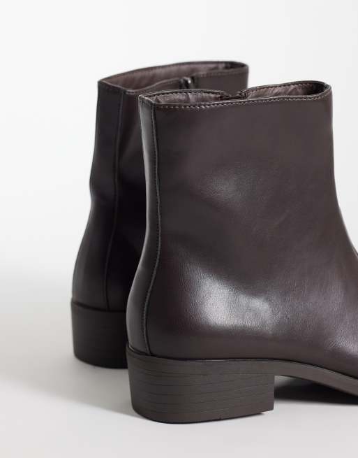 SEQWL Morty square toe boots in brown, 4 of 4