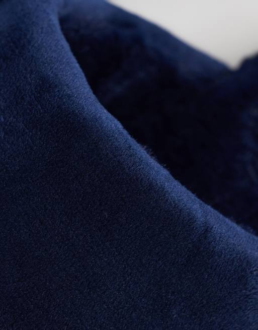 SEQWL - Mslip - Pantoffels met voering van imitatiebont in marineblauw, 3 van 4