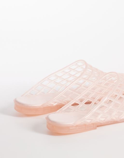 SEQWL - Muiltjes van jelly met kooiconstructie in roze, 3 van 4