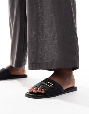Seqwl Murray Buckle Detail Flat Sandals
