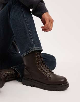 SEQWL - Mvega - Bottes montantes à lacets - Marron vintage-Brown