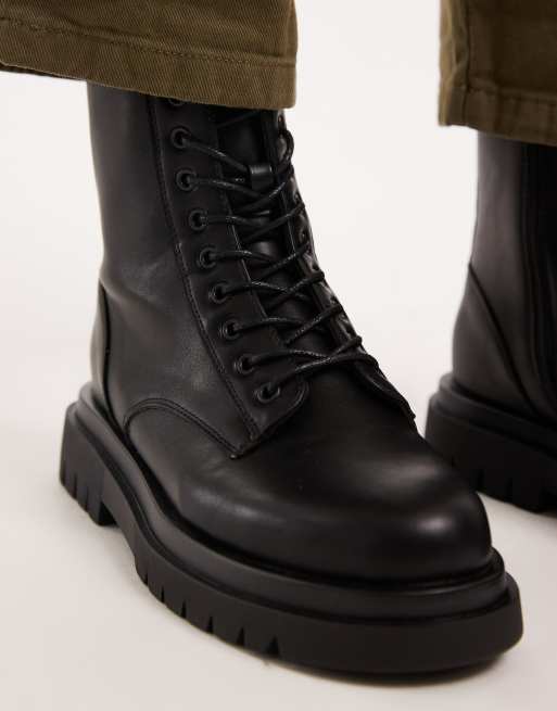  SEQWL Men’s Boots - Size 11 SEQWL Mexton lace up chunky boots in faux suede chocolate | ASOS main image 2