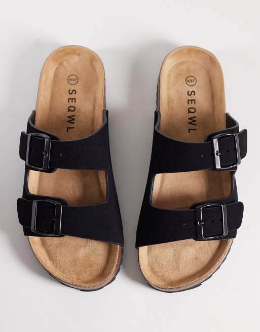 SEQWL Olsen sandals with buckles in black, 3 of 4