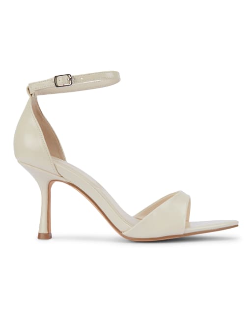 SEQWL Open toe heel sandals with buckle strap in cream, 3 of 5