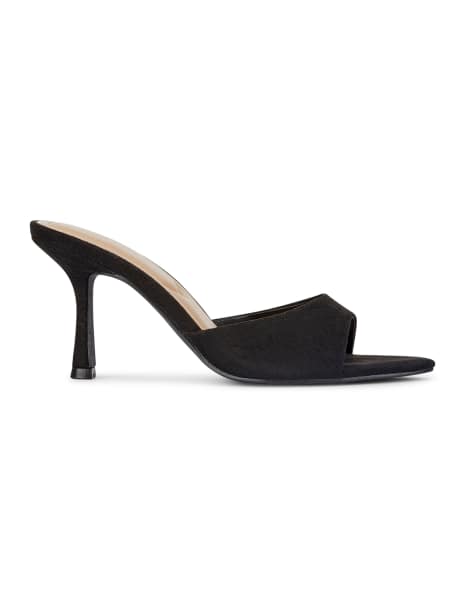 SEQWL Open toe slip-on high heel mule sandals in black - view 1