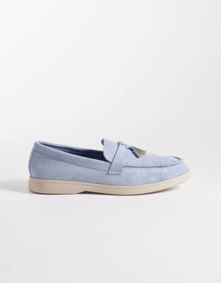 Seqwl Panther Tassel Trim Loafer In Blue