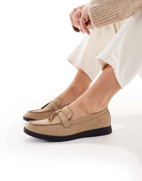 SEQWL Panther tassel trim loafer in faux suede camel - view 1