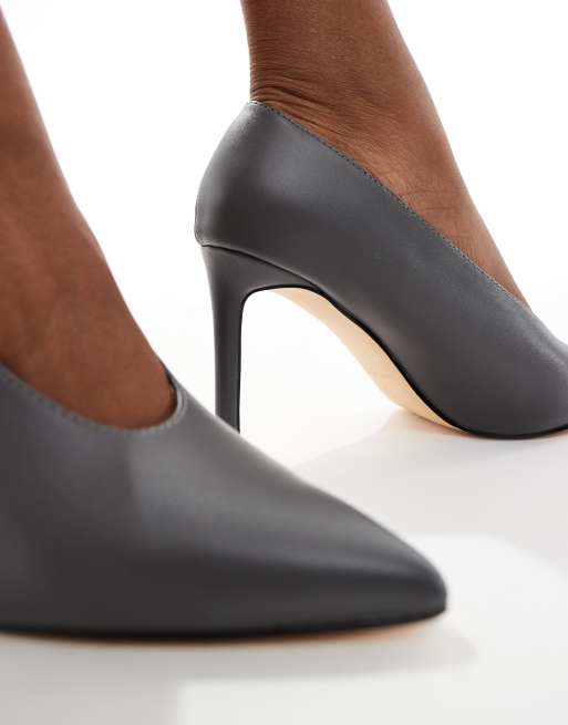 SEQWL – Petunia – Grå, lackade pumps med hög klack, 3 av 4