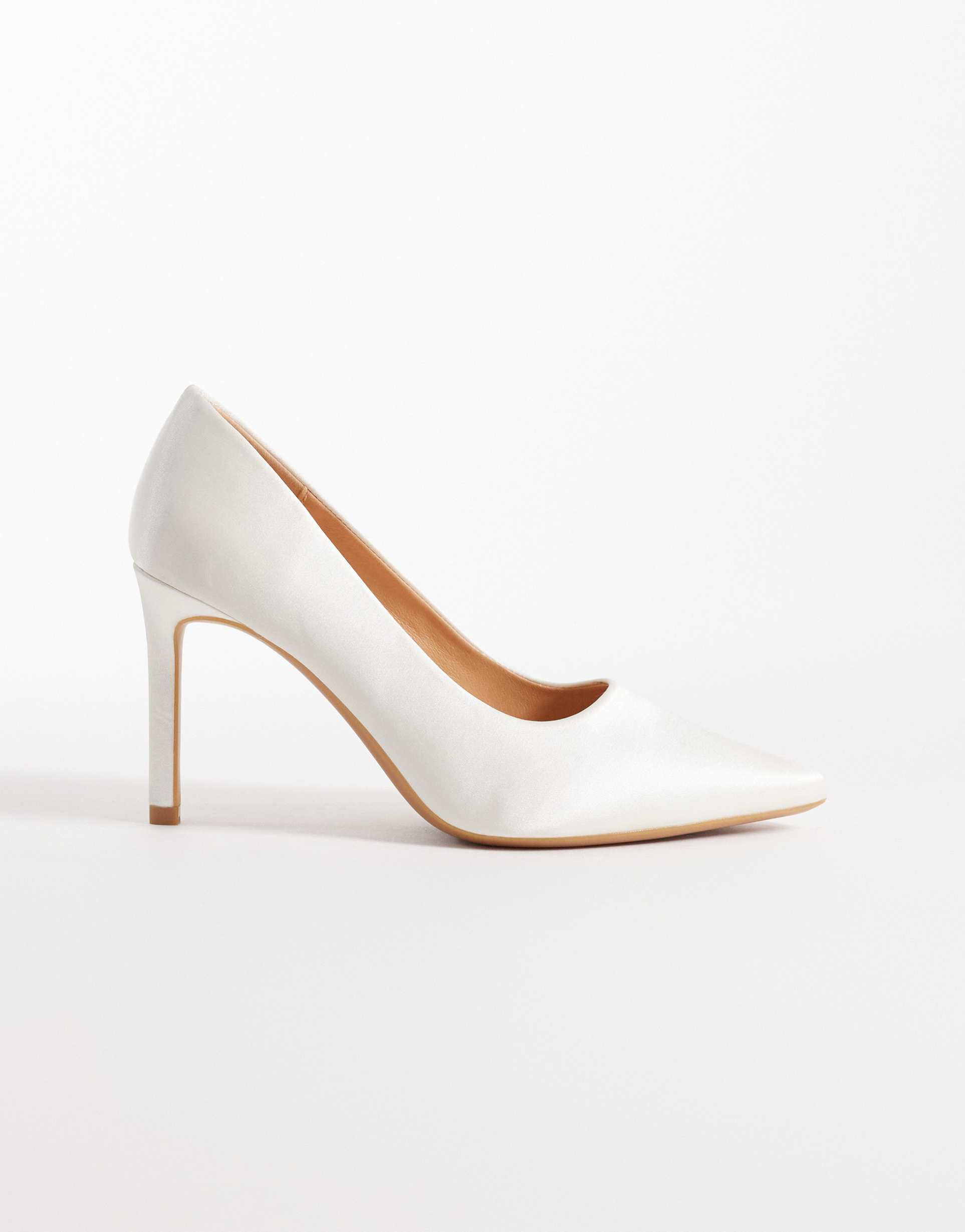 seqwl petunia heeled pumps in white satin