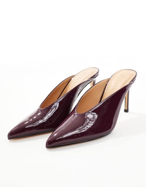SEQWL Petunia high vamp pumps in burgundy