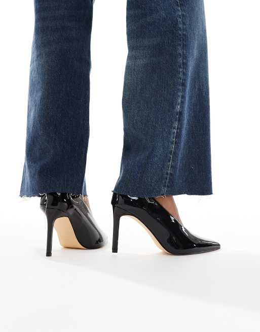 SEQWL – Petunia – Pumps in schwarzer Lackoptik mit hohem Vorderblatt, 4 von 4