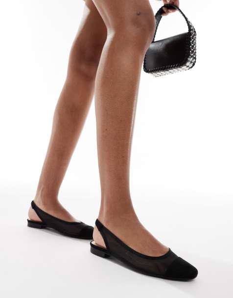 SEQWL Phelps sling back ballet flats in mesh black - view 1