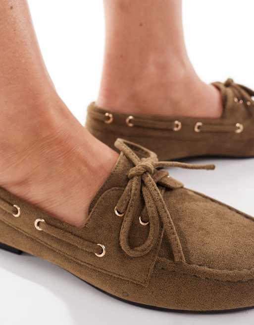SEQWL Picnic boat shoes in olive