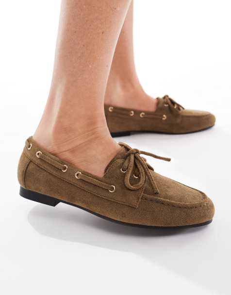 SEQWL Picnic boat shoes in olive - view 1